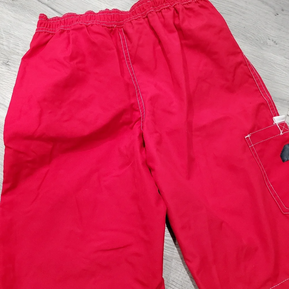 Boy's Polo Red Swim Trunk sz 7